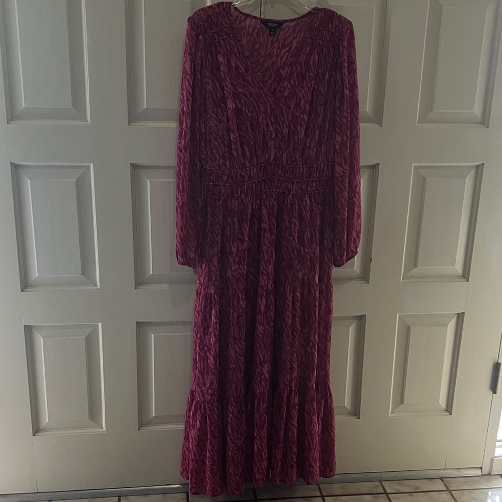 Simply Vera Vera Wang Maroon Long Sleeve Dress